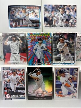 Giancarlo Stanton Yankees Lot of 8 w/ “Mike Stanton” Marlins card